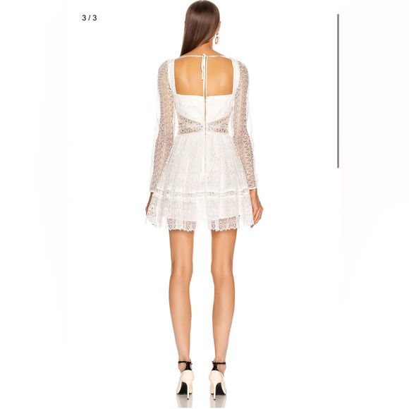 SELF-PORTRAIT lace cut out mini dress in white NWT - Picture 3 of 6
